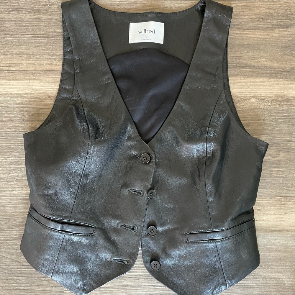 Aritzia leather desire vest